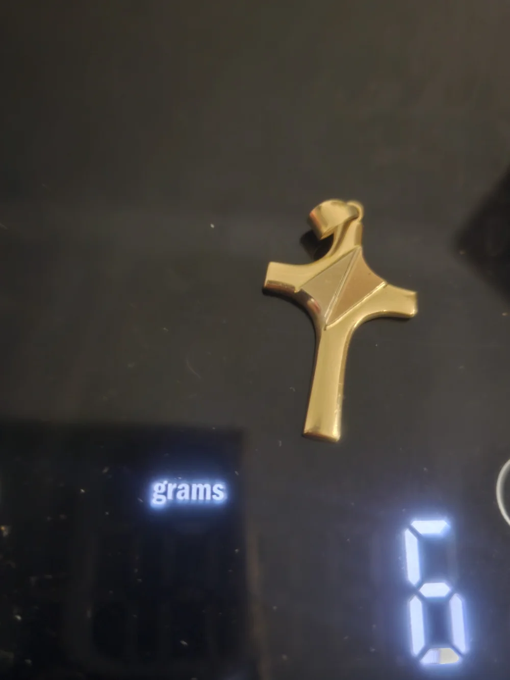 Gold 18k 750 2 Tones Cross Made in Italy 6grm.